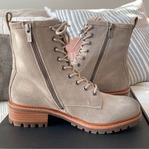 Frye Fallon Taupe Combat Boots - Size 8.0